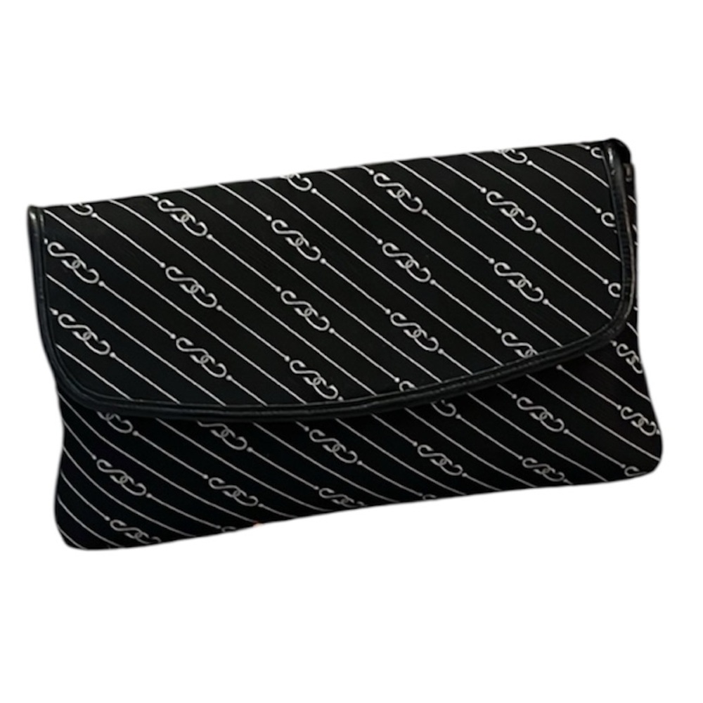 Stylecraft Miami Vintage Stylish Black Signature Clutch Shoulder Bag